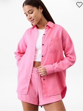 NWT Athleta Retreat Linen Top - Raphanus Pink - S